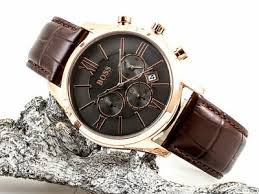 Hugo by hugo boss men's leap quartz watch with stainless steel strap, silver, 22 (model: Hugo Boss Men S Ambassador Brown Leather Strap Watch 43mm 1513041 New 170 00 Picclick