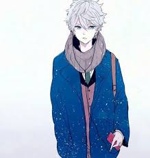 Anime Guy White Silver Hair Blue Eyes Winter Uniform Goryachee Anime Persy Milyj Anime Malchik
