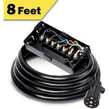 Semi 7 pin trailer wiring diagrams. Amazon Com Bougerv 7 Way Trailer Plug Weatherproof Trailer Wiring Harness 7 Pin Trailer Connector Enclosed Trailer Accessories With Junction Box For Rv Trailers Campers Caravans Food Trucks 8 Feet Long Automotive