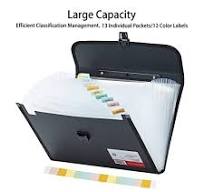 Legal Size 13 Pocket Accordian File Organizer Expanding File Folder For FC  A4 Paper, Briefcase File Case With Durable Handle & Buckle Closure For ...