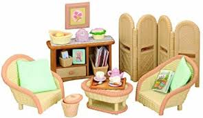 Amazon Com Sylvanian Families Conservatory Living Room Set Toys Games Sylvanian Families Calico Critters Families Sylvanian Families House