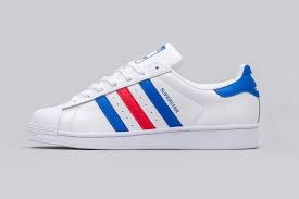 Adidas Releases A Classic Red White And Blue Tri Color Superstar Womens Sneakers Adidas Superstar Red Leather Shoes Woman