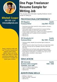 Resume format for teacher job pdf. One Page Freelancer Resume Sample For Writing Job Presentation Report Infographic Ppt Pdf Document Presentation Graphics Presentation Powerpoint Example Slide Templates