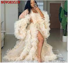 Trier et filtrer robes en tulle femme. Robe De Bal Sexy Pour Femme Enceinte En Tulle Transparente Robe De Bal Studio Photo A Plusieurs Niveaux Manches Bouffantes Cape Africaine 2020 Aliexpress