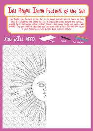 Peru Festival Of Sun Colouring Activity For Kids Activities For Kids Color Activities Preschool Lesson Plans