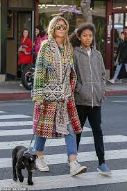 All you need to know about heidi klum kids & heidi klum children's biography heidi with her children in the park. Heidi Klum Rocks Rainbow Coat As She Steps Out In La With New Fiance Tom Kaulitz Daily Mail Online