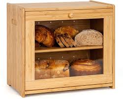 Discover our different collapsible boxes. Goodpick Large Bamboo Bread Bin 2 Layer Bread Storage Bin On Countertop Shelf Extra Large Double