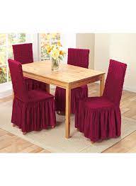 In a soft, floral pattern embossed knit the stretch slipcover stretches up to 40% to conform to your dining room chair. Textured Dining Room Chair Covers Carolwright Com