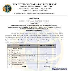 Nantinya, seleksi casn 2021 ini akan dilakukan di 34 provinsi, namun terdapat instansi kabupaten/kota yang tidak akan melaksanakan atau menunda pengadaan asn 2021. Lowongan Kerja Kantor Pertanahan Kota Pontianak Desember 2020