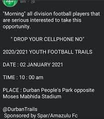Download our free mobile app, visit us for latest news, live scores, fixtures, results, logs from the dstv prem, gac, abc motsepe, sab & women's leagues! Amazulu Fc On Twitter Be Warned Please Be Advised That Amazulu Football Club Is Not Holding Football Trials As Per The Details Of The Advert Below All Amazulu Fc Related