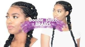 This hairstyle allows you to keep your long hair neat while sporting a fashionable hairstyle. Double Dutch Braids Natural Hair By Styledbykami