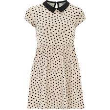 Dorothy Perkins Petite Spot Collared Dress 230 740 Idr Liked On Polyvore Featuring Dresses Petite P Clothes Design Fit And Flare Dress Outfit Accessories