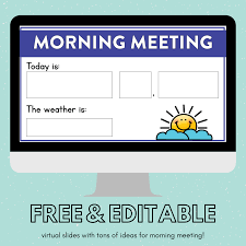 Morning meeting games are a great way to build classroom community during this period of remote learning. Free Virtual Morning Meeting Ideas Great For Distance Learning Susan Jones Morning Meeting Distance Learning Student Encouragement
