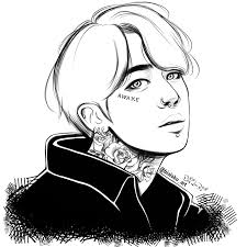 Namjoon v taehyung jhope k pop jung hoseok jimin fanart vkook fanart bts black and white black and white drawing. Jin Tattoo Bts Fanart Bybialobo By Bialobo On Deviantart