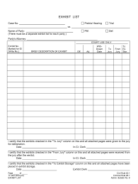 Here's a template for a trial binder that will help take some stress out of that trial prep emergency. Exhibit List Template Fill Out And Sign Printable Pdf Template Signnow