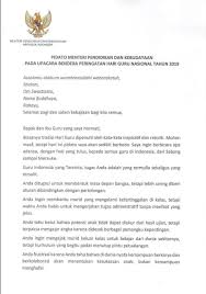 Salah satu kepentingan menyambut hari kemerdekaan di negara kita ialah kita dapat mengenang jasa tokoh yang telah berkorban demi mencapai kemerdekaan untuk tanah air. Pidato Menteri Pendidikan Dan Kebudayaan Pada Upacara Bendera Peringatan Hari Guru Nasional Tahun 2019 Sd Patra Dharma 3 Balikpapan