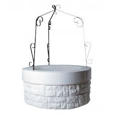 puits en pierre reconstituee blanc puits de jardin saintongeais 70 a 140 cm achat vente pas