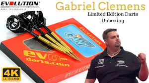Peter wright's reign as world champion is over after he was sensationally upset by german 31st seed gabriel clemens at alexandra palace. Evolution Gabriel Clemens Limited Edition Darts Unboxing In 4k Ultra Hd Youtube
