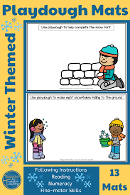 This Resource Includes 13 Playdough Play Dough Play Doh Mats All Based On A Winter Theme Use Playdough To Finis Playdough Mats Playdough Thematic Teaching