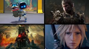 Game of the Year nominees at The Game Awards • Astro Bot • Balatro • Black  Myth: Wukong • Elden Ring Shadow of the Erdtree • Final Fantasy VII Rebirth  • Metapahor: ReFantazio