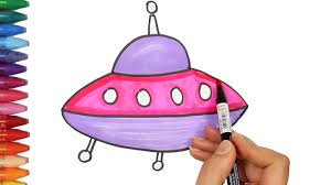 Detailed vintage woodcut style drawing. Ufo Drawing And Coloring For Children How To Draw And Color Kids Tv Youtube