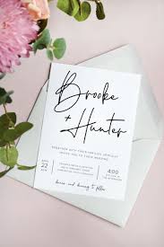Modern Script Wedding Invitation Template Hand Lettered Etsy In 2020 Script Wedding Invitations Wedding Invitations Diy Wedding Invitations