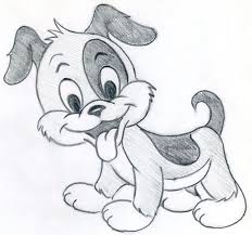 Easy Drawing Ideas Black And White Pencil Sketch Of A Cute Puppy White Background In 2020 Easy Drawings Easy Animal Drawings Drawings