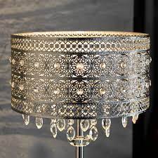 We have great designer lamp shades for table lamps, floor lamps with vintage inspired prints as well as embroidered shades with bold, bright designs. Florence Crystal Table Lamp