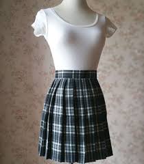 Black And White Plaid Pleated Mini Skirt Black And White Plaid Skirt Mini Pleated Plaid Skirt Outfit A Line High Waisted In 2020 Plaid Skirt Outfit High Waisted Plaid Skirt Red Plaid Skirt