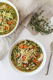 The Best Chicken Zucchini Noodle Soup Ever Inspiralized Recipe In 2020 Spiralizer Recipes Chicken Zoodle Soup Chicken Zucchini
