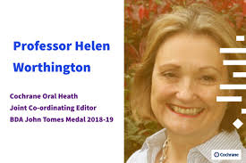 Joint Cochrane Oral Health Co-ordinating Editor, Helen Worthington, awarded  BDA's 2019 John Tomes Medal
