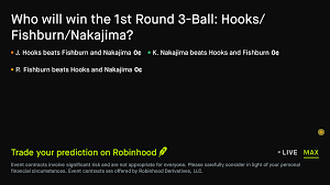 July 29, 2026: 1st Round 3-Ball: Hooks/Fishburn/Nakajima Golf Prediction Market