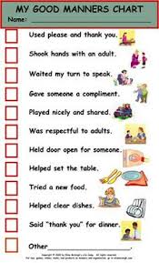 Free Printable Table Manners Chart Manners Chart More