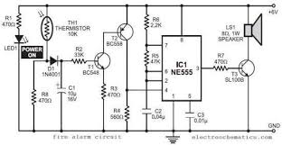 In This Fire Alarm Circuit Project A Thermistor Works As The Heat Sensor When Temperature Inc Electronic Circuit Projects Circuit Diagram Electronics Circuit