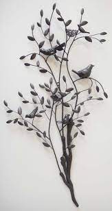 Metal Wall Art Large Tree Branch With Nesting Birds Metal Wall Art Contemporary Metal Wall Art Large Wall Art