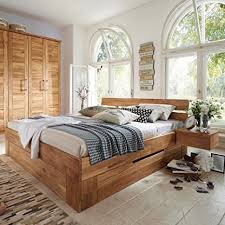 Mit schubladen, mit regalfächern oder mit beidem? Pharao24 Doppelbett Aus Wildeiche Massivholz Bettkasten Breite 206 Cm Ohne Liegeflache 200x200 Amazon De Kuche Haushalt Wohnen