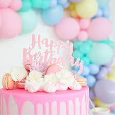 Check spelling or type a new query. Cake Topper Happy Birthday Pink Foil