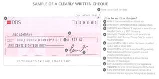 Issuing A Cheque Posb Singapore