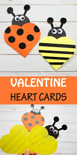 Find the tutorial for making them at thirty handmade days. Valentine Heart Cards Ladybug And Bee Cards For Kids To Make