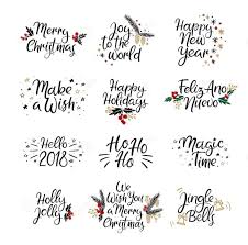 Set Of Merry Christmas And Happy New Year Cards Beautiful Calligraphy Merry Christmas Calligraphy Christmas Calligraphy Happy New Year Cards