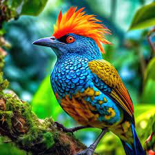 Пестрая тропическая птица