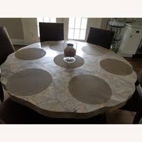 Rare set of eight metal garden patio dining armchairs produced by arhaus. Arhaus Luxury Peta Round Dining Table With 6 Chairs Aptdeco