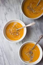 Maple Sweet Potato Soup Recipe Maple Sweet Potatoes Sweet Potato And Apple Apple Soup