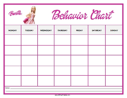 Barbie Behavior Chart Free Printable Allfreeprintable Com