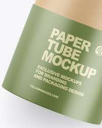 Glossy Paper Tube W Tea Mockup In Tube Mockups On Yellow Images Object Mockups
