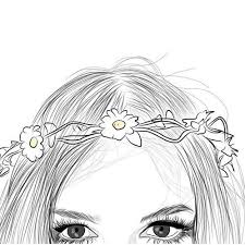 Imagem De Outline Drawing And Draw Outline Drawings Flower Crown Drawing Tumblr Outline