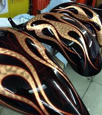 Black And Gold Motorcycle Paint Jobs Goldleaf Flames Motorcycle Paint Jobs Custom Cars Paint Gas Tank Paint