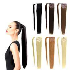 14 32 Inch Sleek Wrap Around Clip In Human Hair Ponytail Extensions Human Hair Ponytail Extensions Ponytail Extension Ponytail Hairstyles