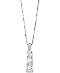 Le matériau généralement utilisé pour l'article white gold necklace est métal. Macy S Diamond Three Stone Linear Pendant Necklace 3 4 Ct T W In 14k White Gold Reviews Necklaces Jewelry Watches Macy S