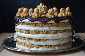 Hazelnut Almond Dacquoise With Espresso Buttercream And Chocolate Ganache Dacquoise Recipe Aquafaba Recipes Dacquoise